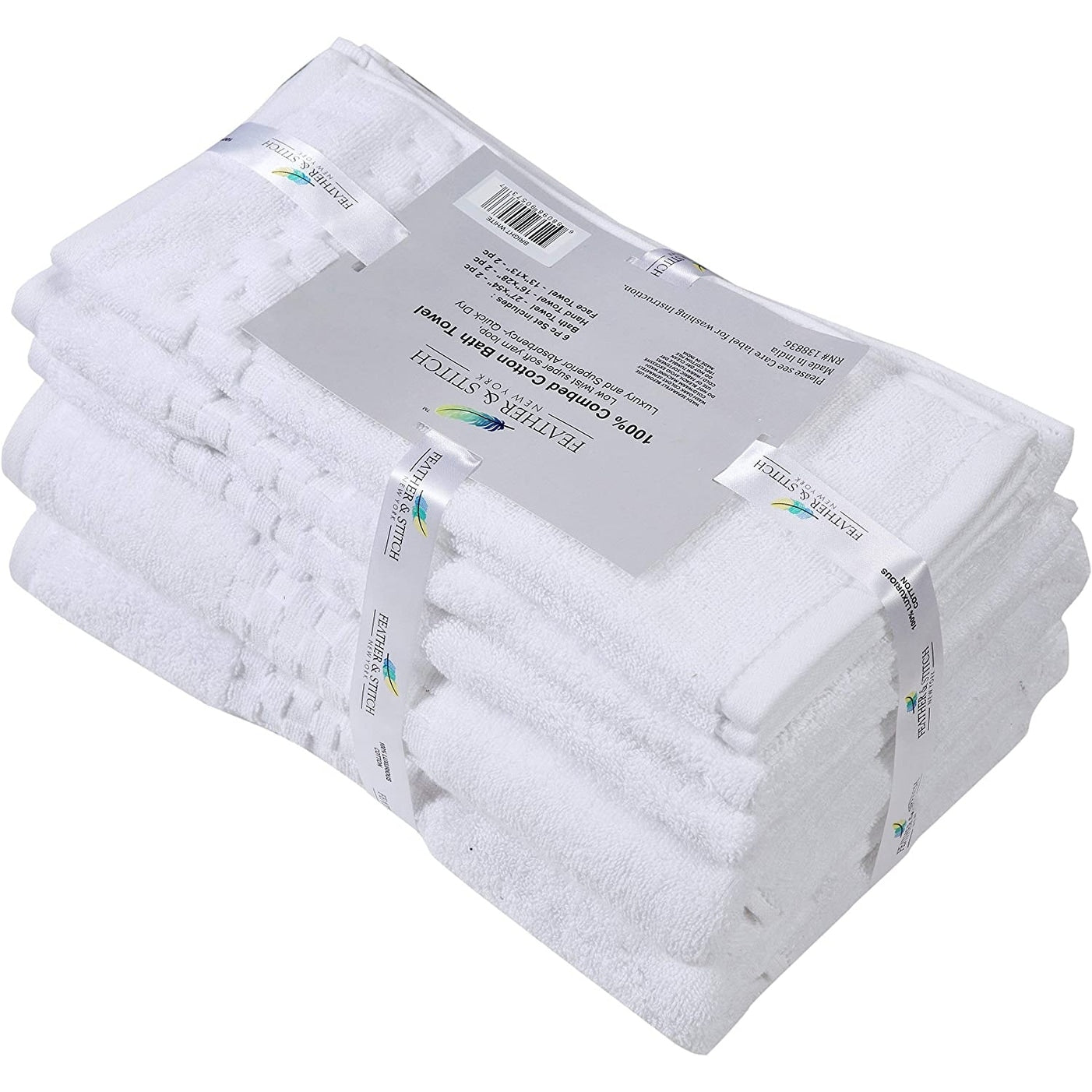 Luxurious Absorbent 650 GSM Combed Cotton 6-piece Towel Set