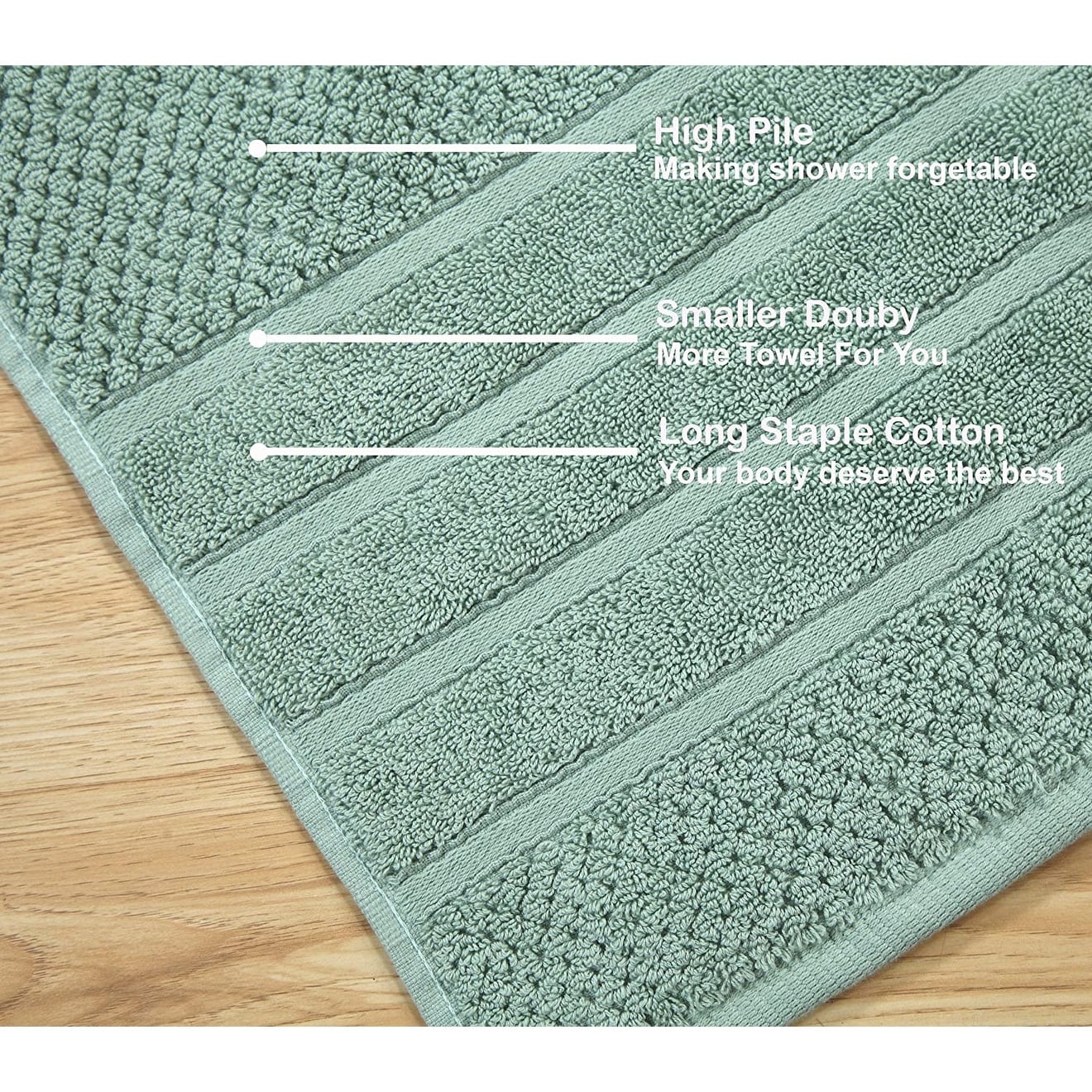 Luxurious Absorbent 650 GSM Combed Cotton 6-piece Towel Set