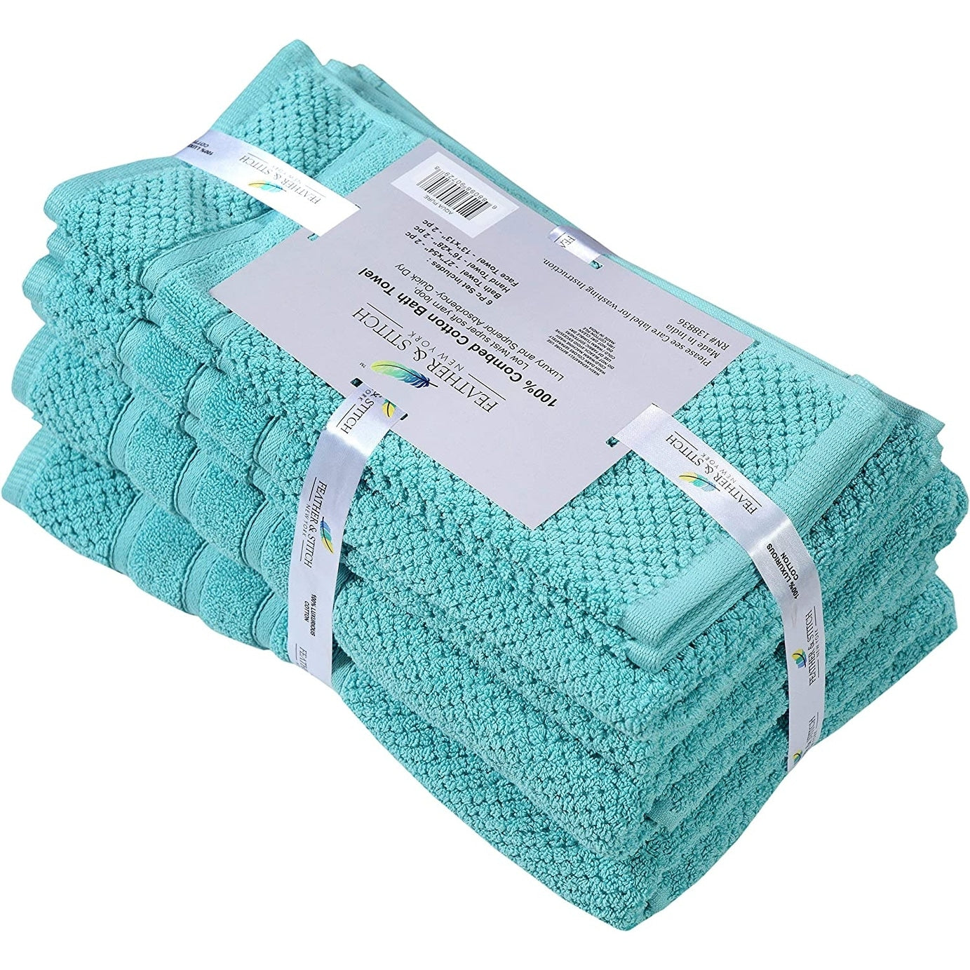 Luxurious Absorbent 650 GSM Combed Cotton 6-piece Towel Set