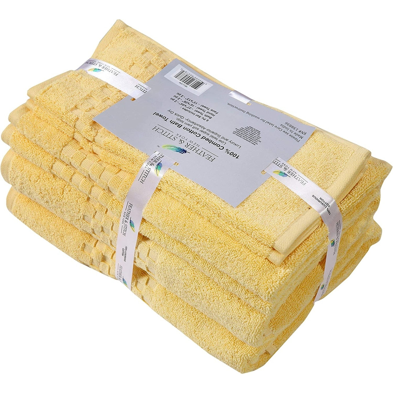 Luxurious Absorbent 650 GSM Combed Cotton 6-piece Towel Set