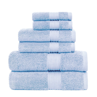 Luxurious Absorbent 650 GSM Combed Cotton 6-piece Towel Set