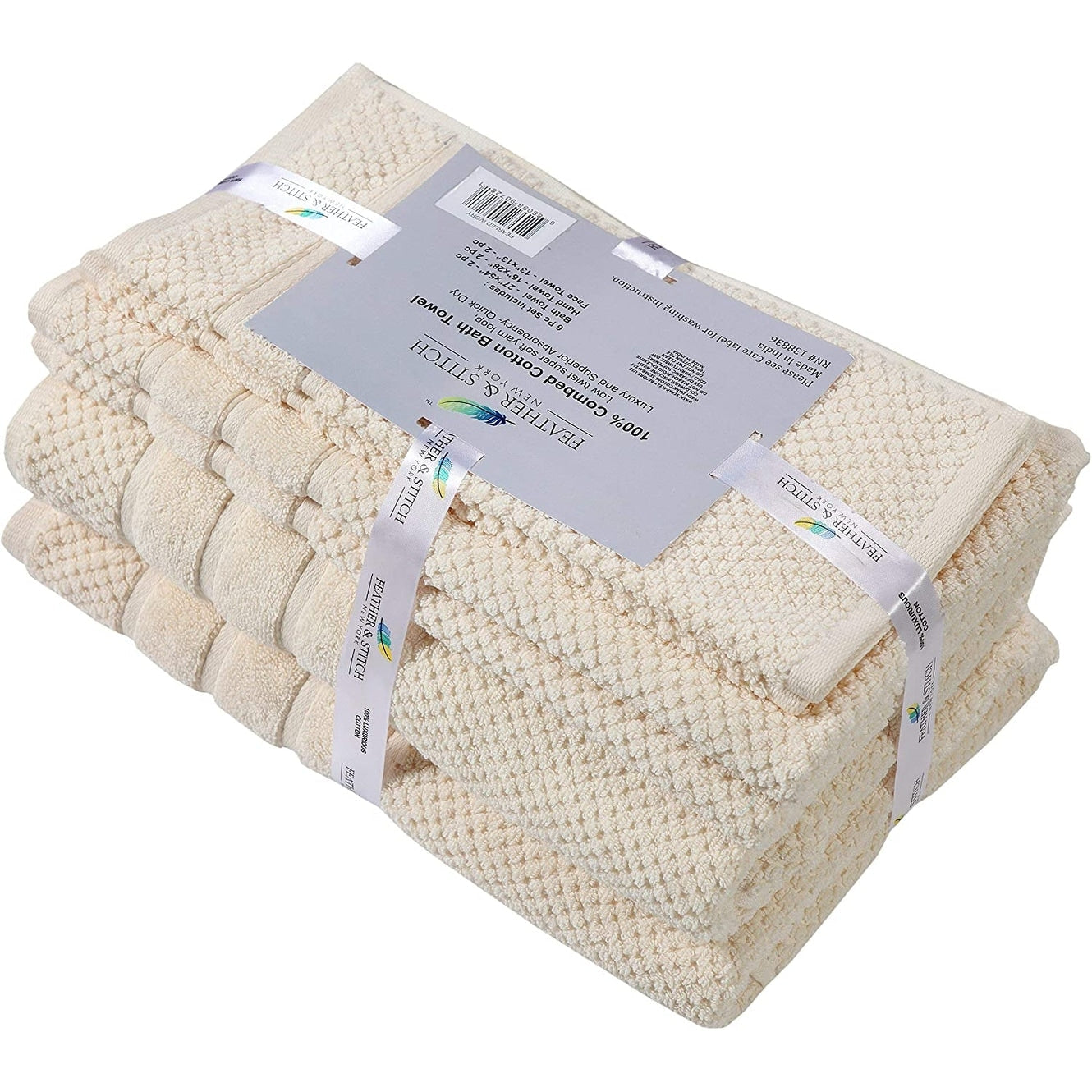 Luxurious Absorbent 650 GSM Combed Cotton 6-piece Towel Set