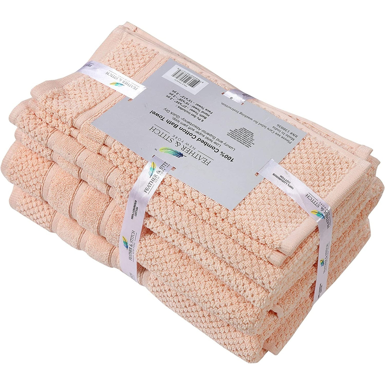 Luxurious Absorbent 650 GSM Combed Cotton 6-piece Towel Set