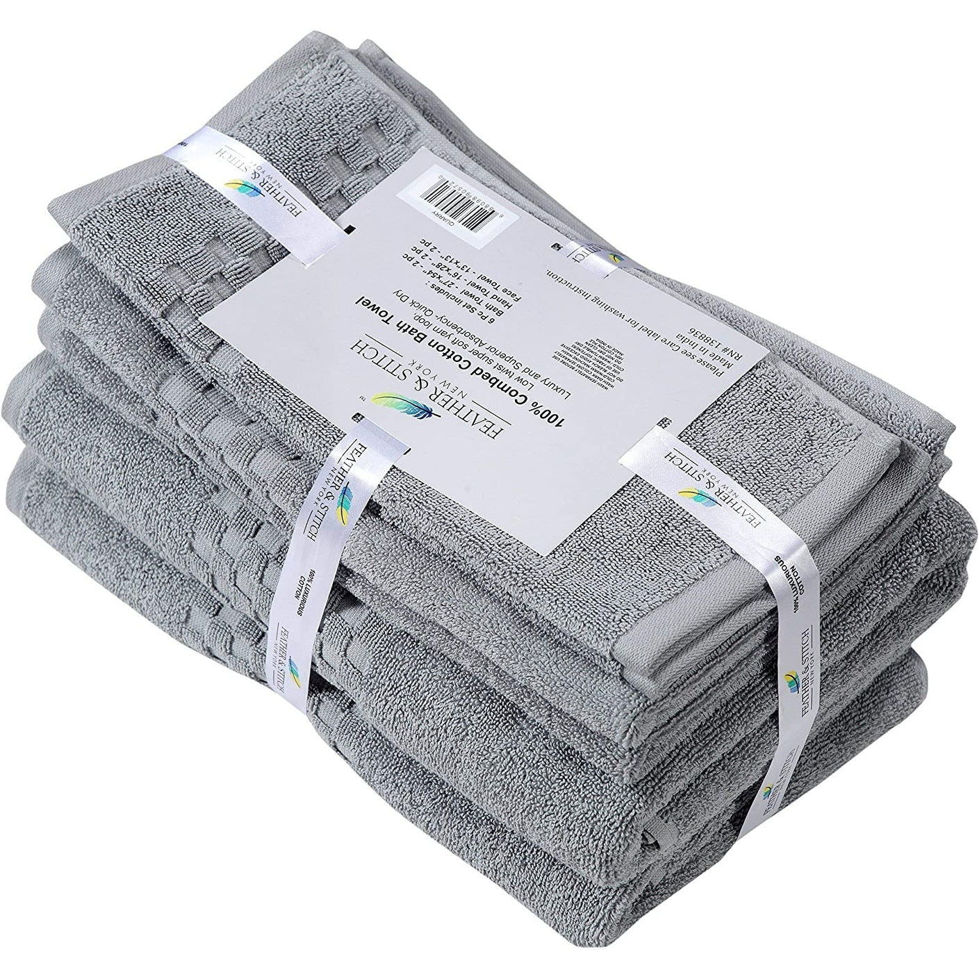 Luxurious Absorbent 650 GSM Combed Cotton 6-piece Towel Set