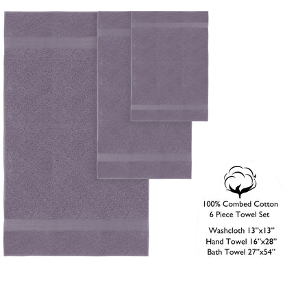 Luxurious Absorbent 650 GSM Combed Cotton 6-piece Towel Set
