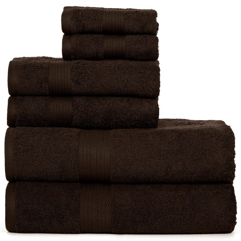 Luxurious Cotton 6- Piece Towel Set 600 GSM Bathroom Towel Set by Ample Decor
