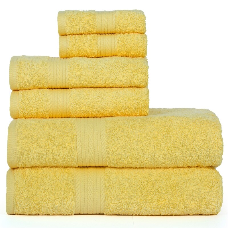 Luxurious Cotton 6- Piece Towel Set 600 GSM Bathroom Towel Set by Ample Decor