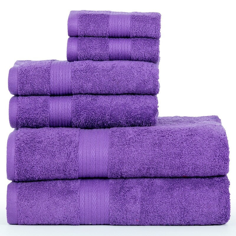 Luxurious Cotton 6- Piece Towel Set 600 GSM Bathroom Towel Set by Ample Decor