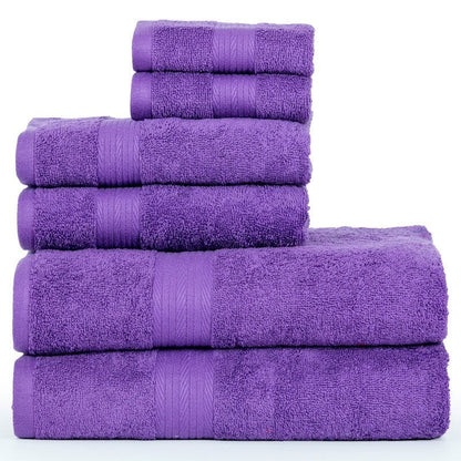 Luxurious Cotton 6- Piece Towel Set 600 GSM Bathroom Towel Set by Ample Decor