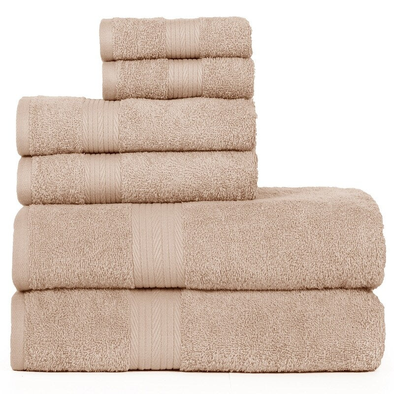 Luxurious Cotton 6- Piece Towel Set 600 GSM Bathroom Towel Set by Ample Decor