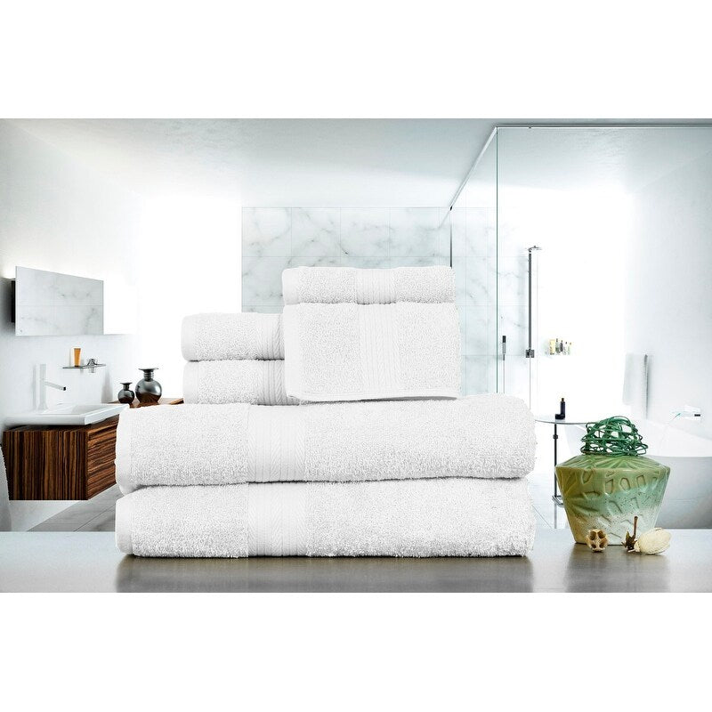 Luxurious Cotton 6- Piece Towel Set 600 GSM Bathroom Towel Set by Ample Decor