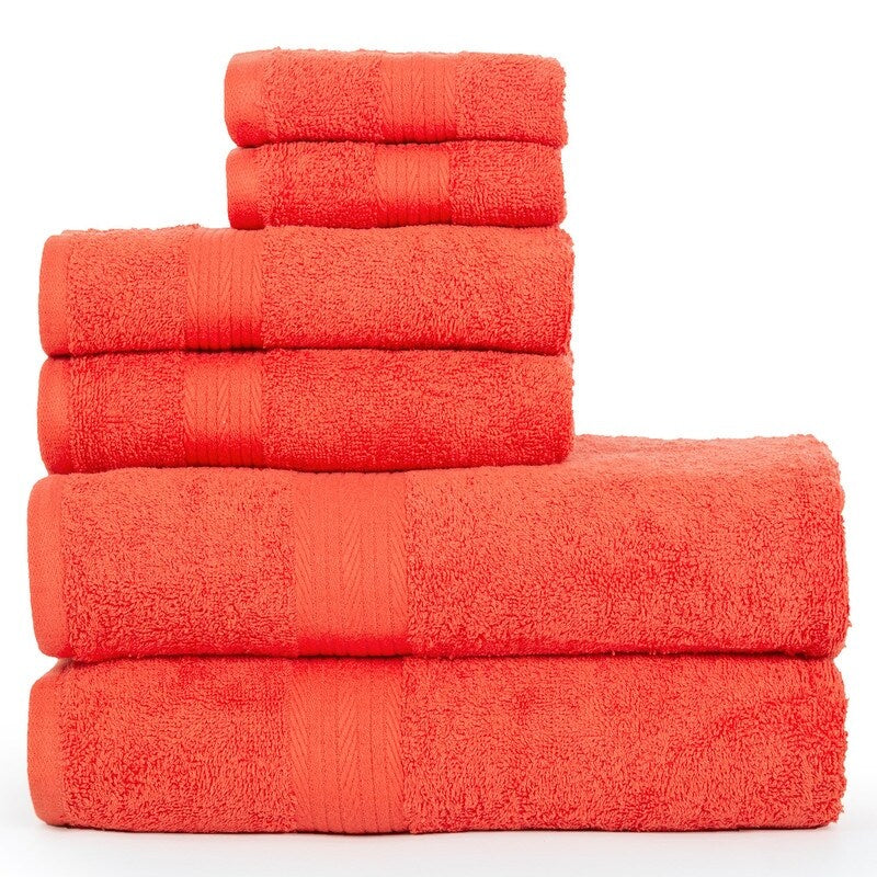 Luxurious Cotton 6- Piece Towel Set 600 GSM Bathroom Towel Set by Ample Decor