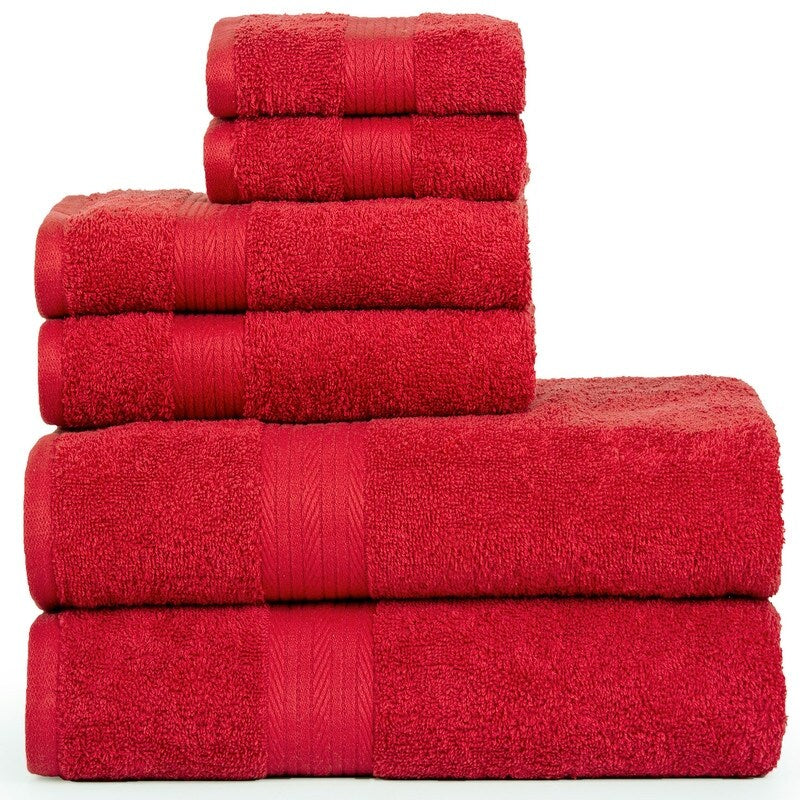Luxurious Cotton 6- Piece Towel Set 600 GSM Bathroom Towel Set by Ample Decor