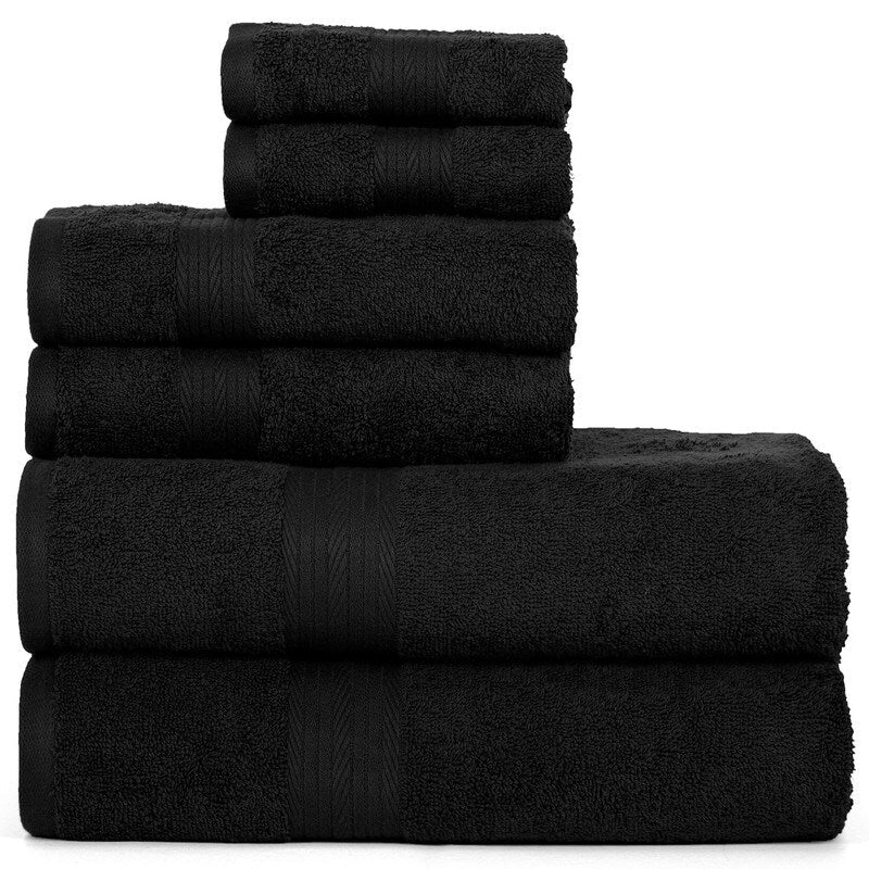 Luxurious Cotton 6- Piece Towel Set 600 GSM Bathroom Towel Set by Ample Decor