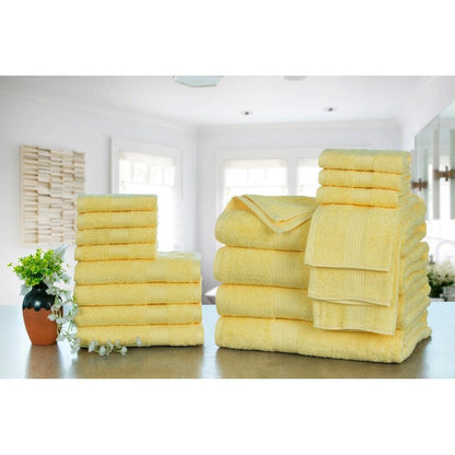Luxurious Cotton 600 GSM Bathroom Towel Sets by Ample Decor - Set of 18