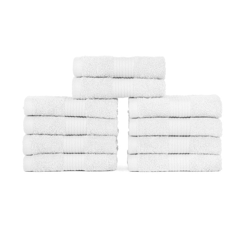 Luxurious Cotton 600GSM Soft Wash Cloths 12X12 Inch by Ample Decor - 10 Pcs