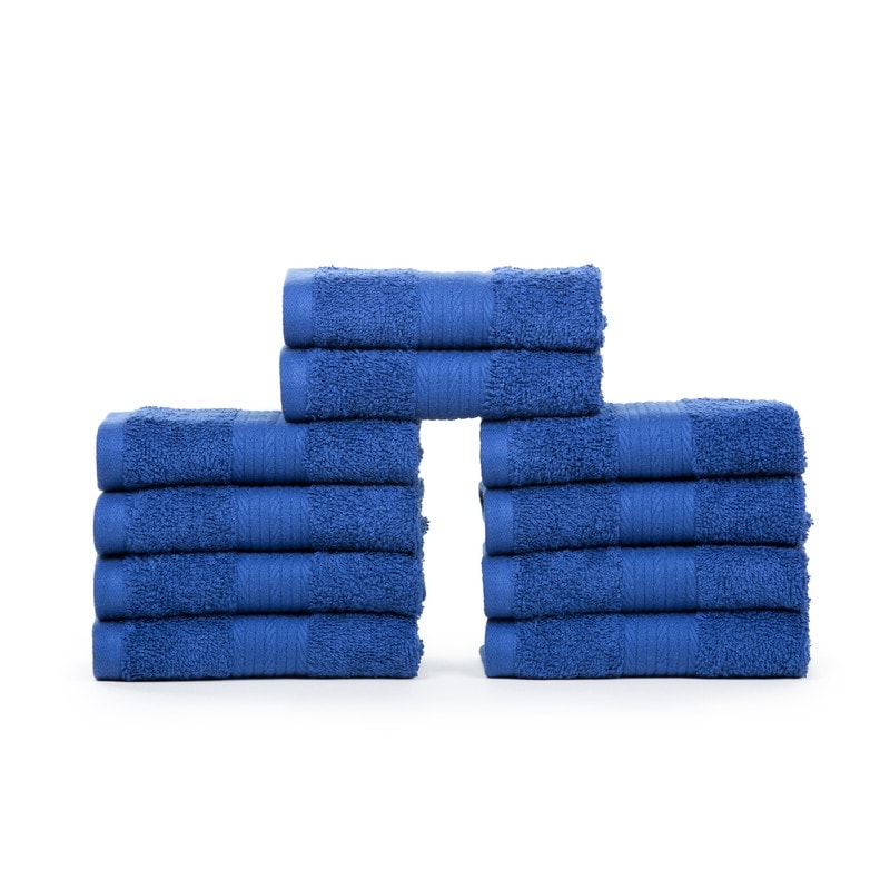 Luxurious Cotton 600GSM Soft Wash Cloths 12X12 Inch by Ample Decor - 10 Pcs