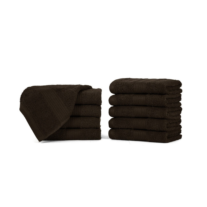 Luxurious Cotton 600GSM Soft Wash Cloths 12X12 Inch by Ample Decor - 10 Pcs