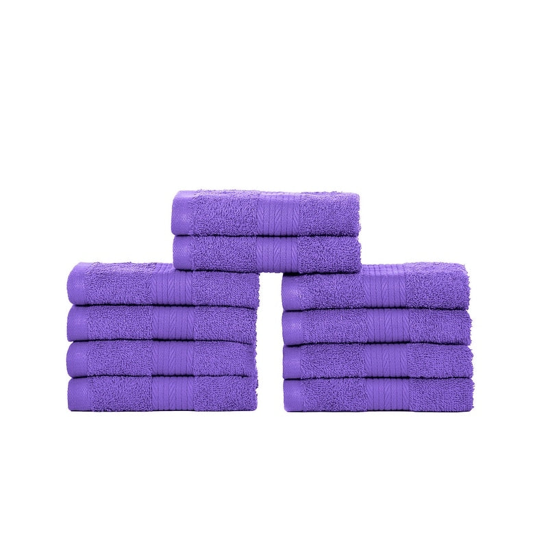 Luxurious Cotton 600GSM Soft Wash Cloths 12X12 Inch by Ample Decor - 10 Pcs