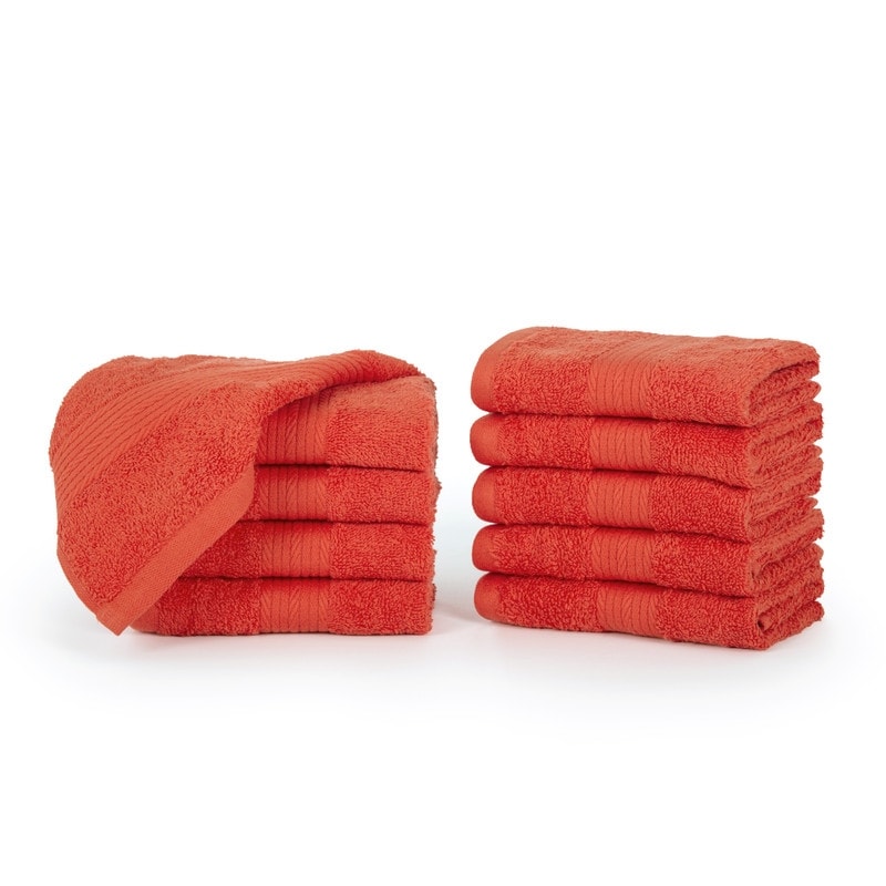 Luxurious Cotton 600GSM Soft Wash Cloths 12X12 Inch by Ample Decor - 10 Pcs