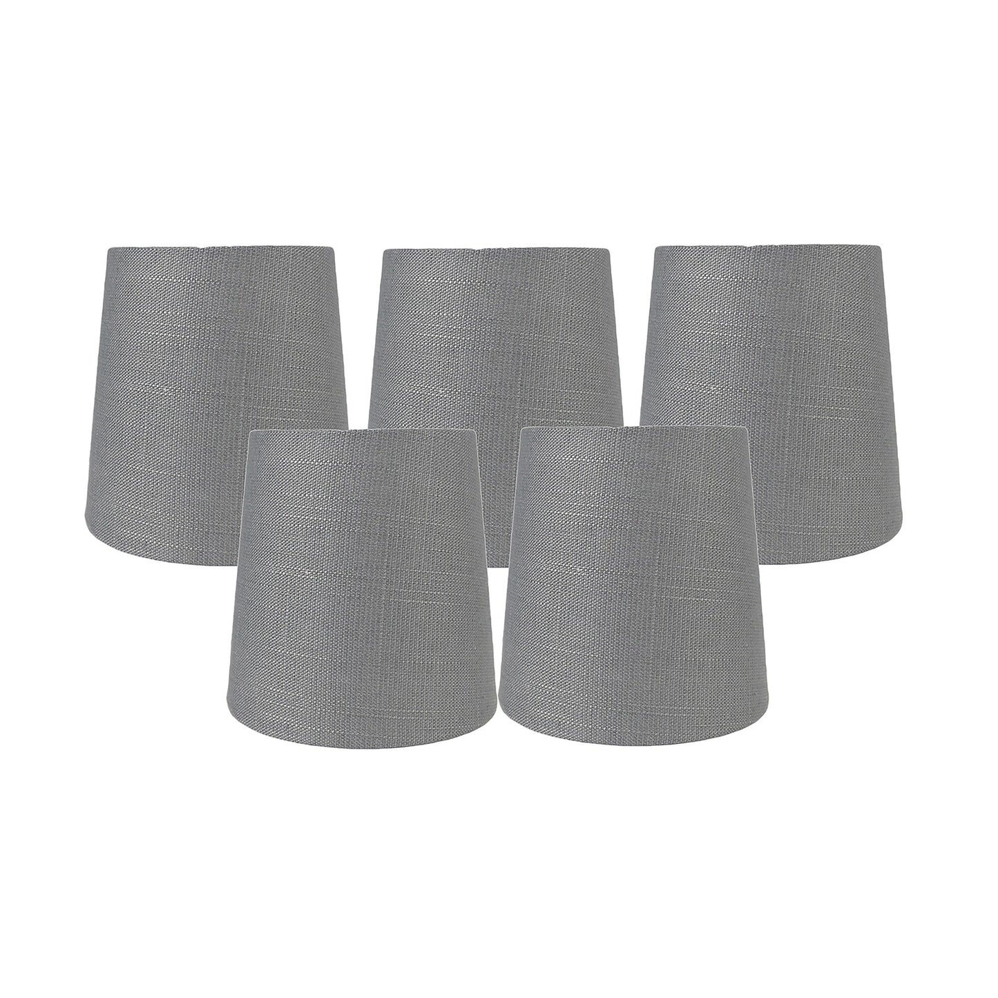 MERIVILLE Linen Clip On Chandelier Lamp Shades, 4-inch by 5-inch by 5-inch