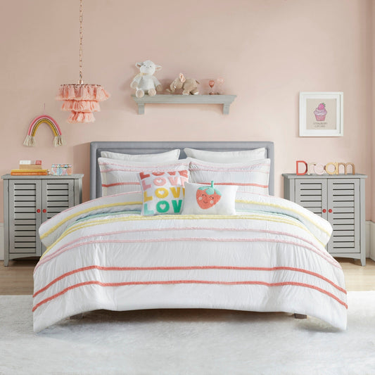 Mackenzie Cotton Duvet Cover Set with Chenille Trim by Intelligent Design Kids