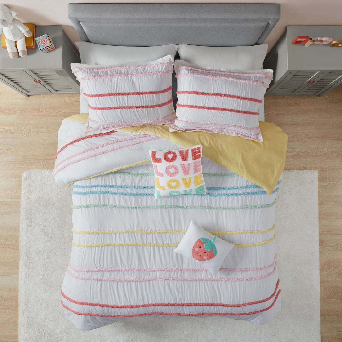 Mackenzie Cotton Duvet Cover Set with Chenille Trim by Intelligent Design Kids