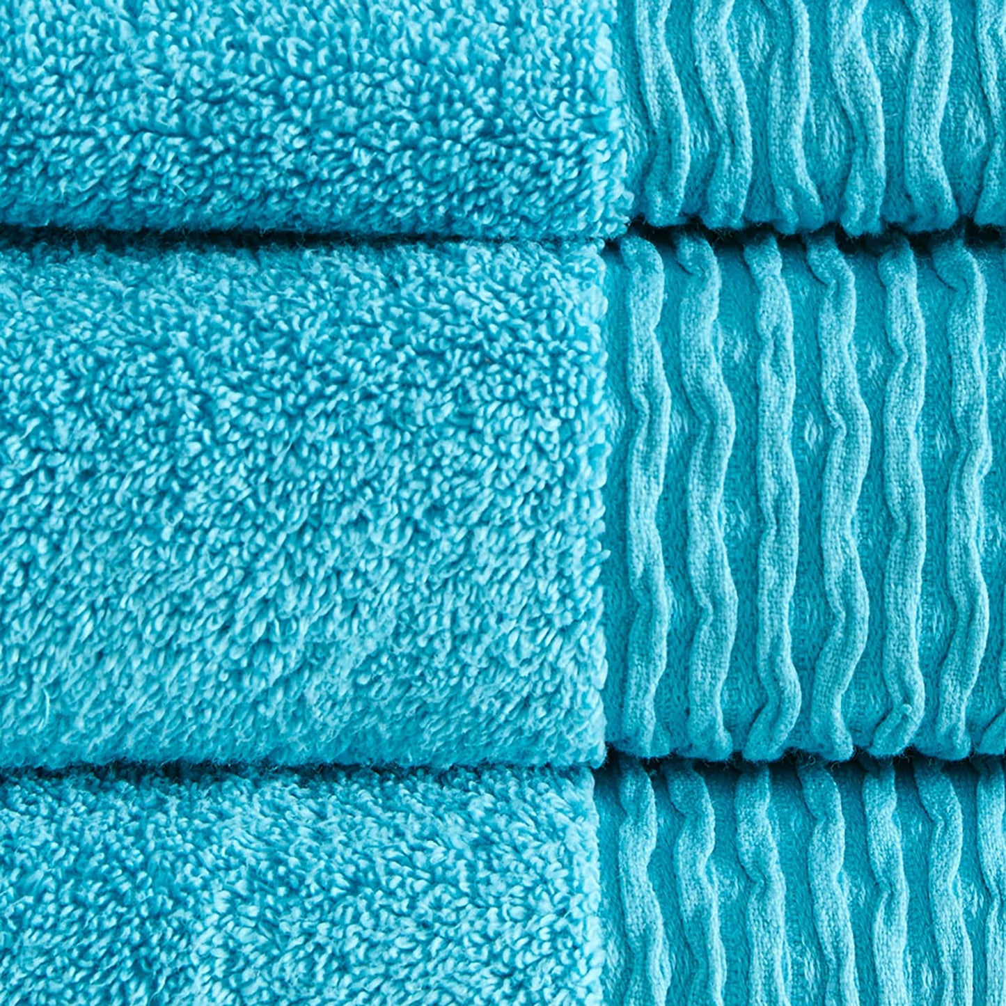 Madison Park Aer Jacquard Wavy Border Zero Twist Antimicrobial Cotton Towel Set