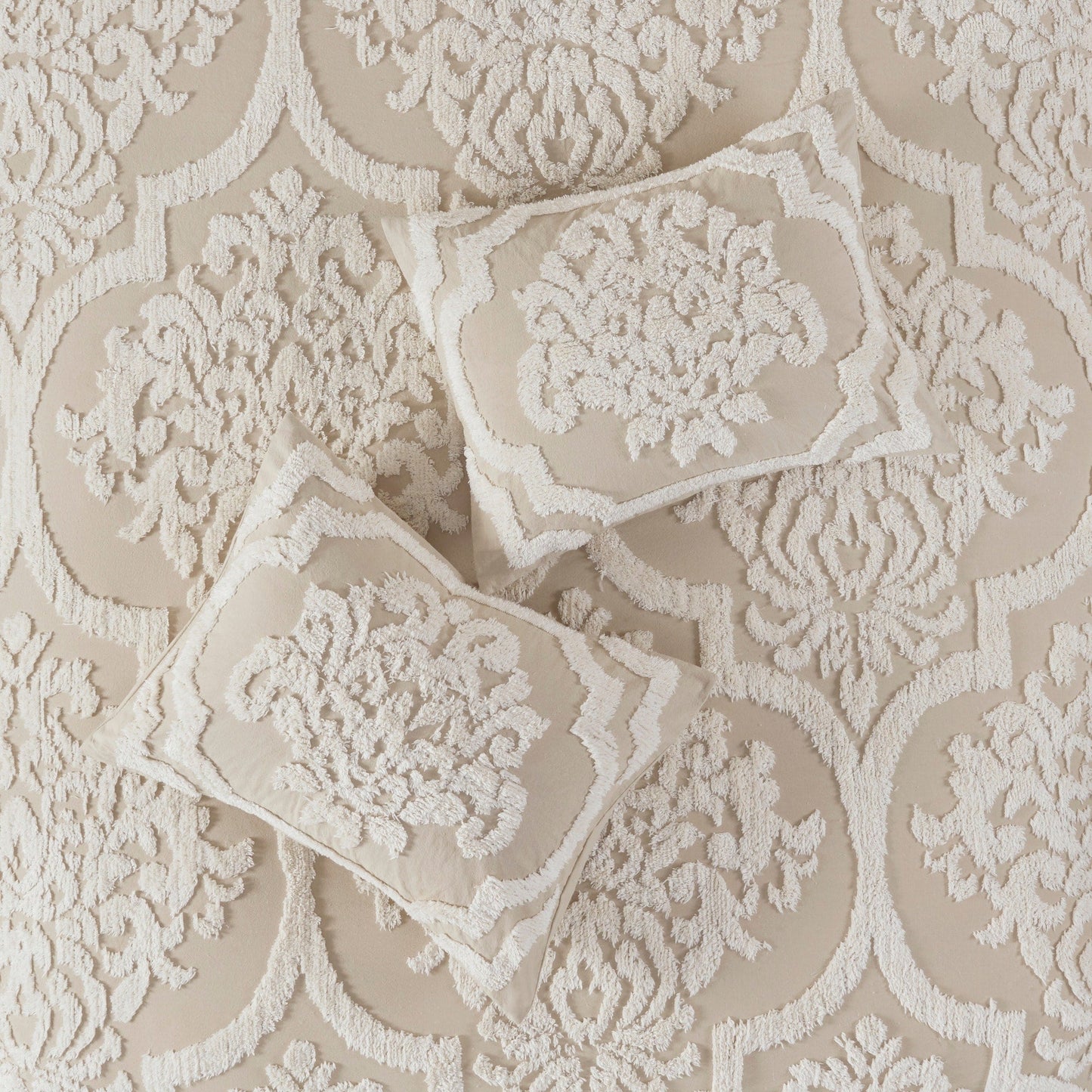 Madison Park Aeriela Tufted Cotton Chenille Damask Comforter Set