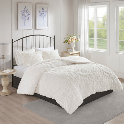 Madison Park Aeriela Tufted Cotton Chenille Damask Comforter Set