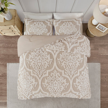Madison Park Aeriela Tufted Cotton Chenille Damask Comforter Set