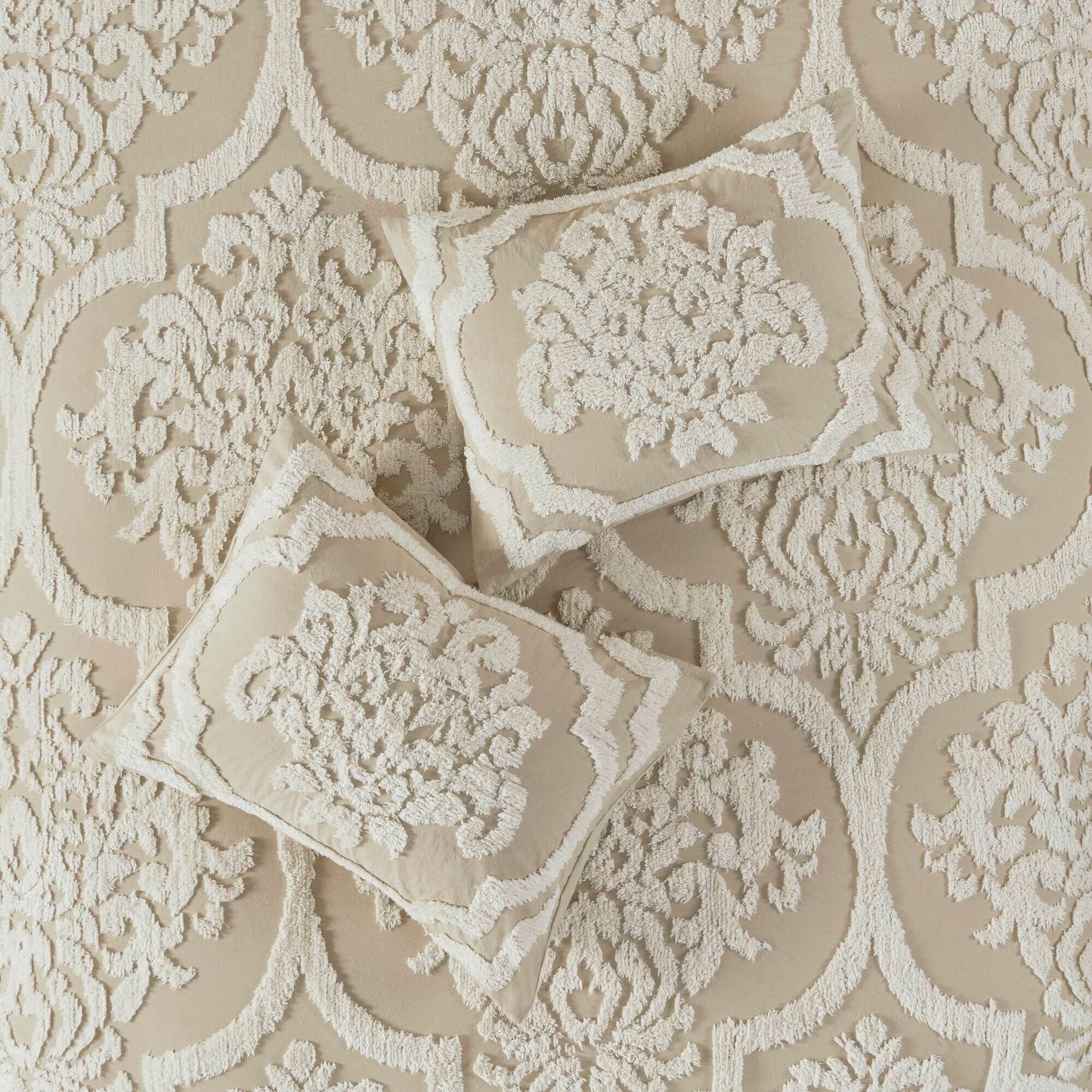 Madison Park Aeriela Tufted Cotton Chenille Damask Comforter Set