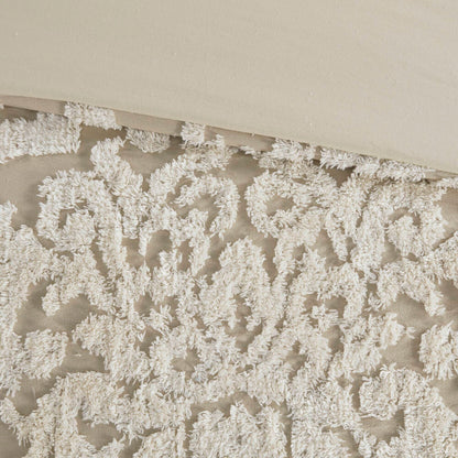 Madison Park Aeriela Tufted Cotton Chenille Damask Duvet Cover Set