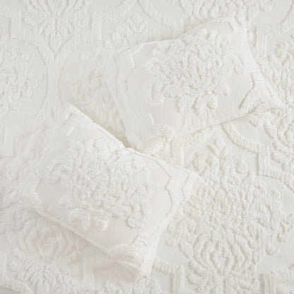 Madison Park Aeriela Tufted Cotton Chenille Damask Duvet Cover Set