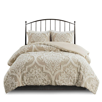 Madison Park Aeriela Tufted Cotton Chenille Damask Duvet Cover Set
