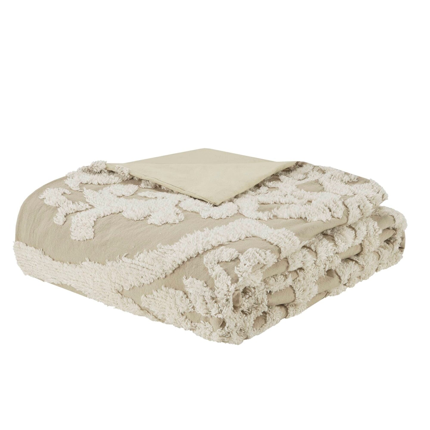 Madison Park Aeriela Tufted Cotton Chenille Damask Duvet Cover Set