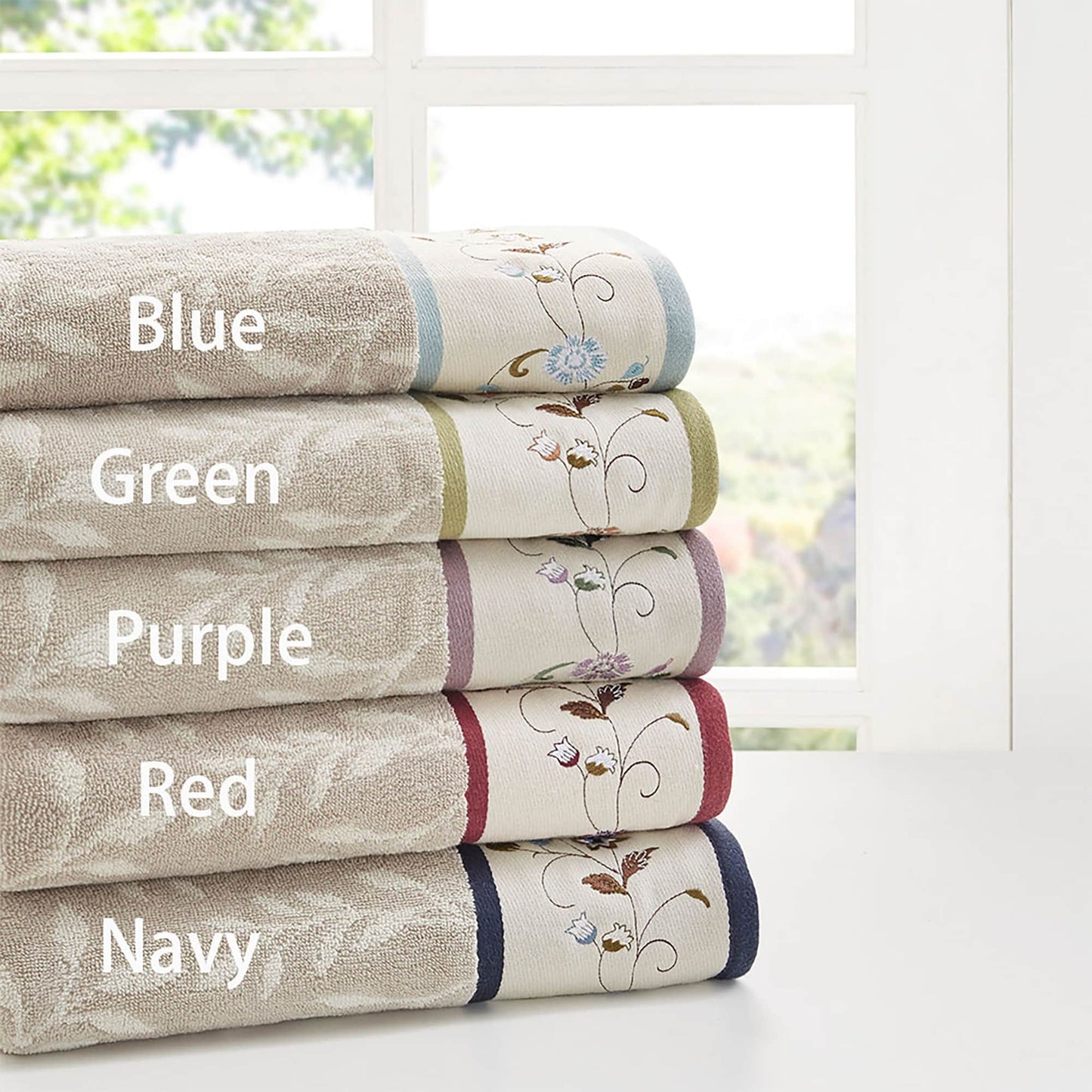 Madison Park Belle Embroidered Cotton Jacquard 6-piece Towel Set