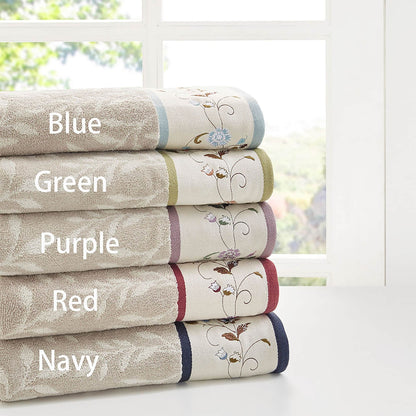 Madison Park Belle Embroidered Cotton Jacquard 6-piece Towel Set
