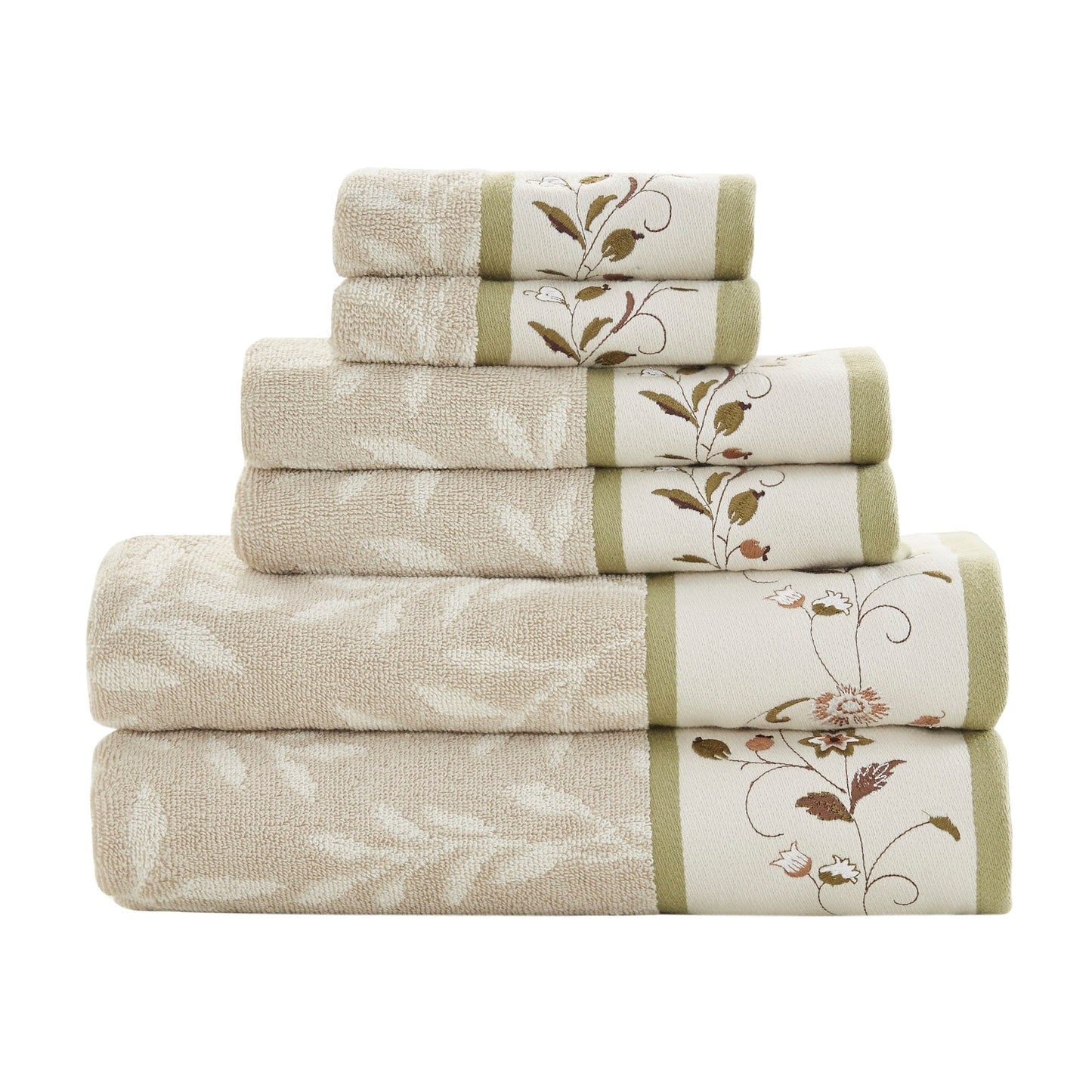 Madison Park Belle Embroidered Cotton Jacquard 6-piece Towel Set