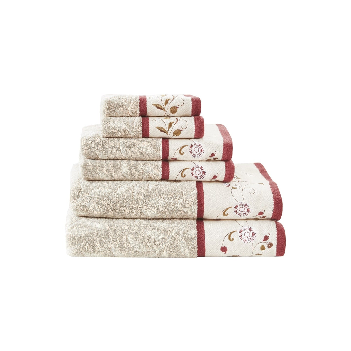 Madison Park Belle Embroidered Cotton Jacquard 6-piece Towel Set