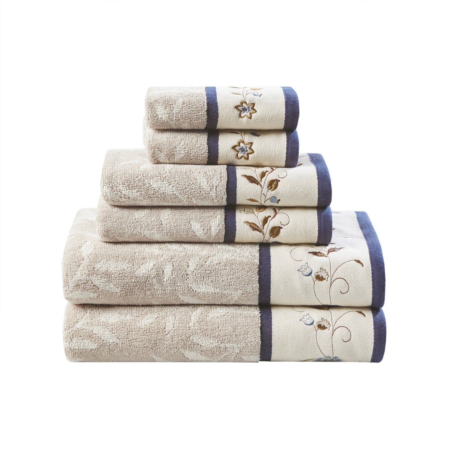 Madison Park Belle Embroidered Cotton Jacquard 6-piece Towel Set