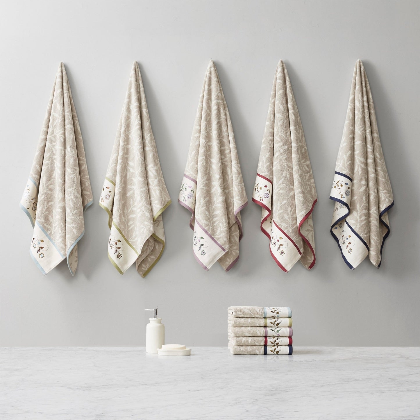 Madison Park Belle Embroidered Cotton Jacquard 6-piece Towel Set