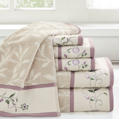 Madison Park Belle Embroidered Cotton Jacquard 6-piece Towel Set