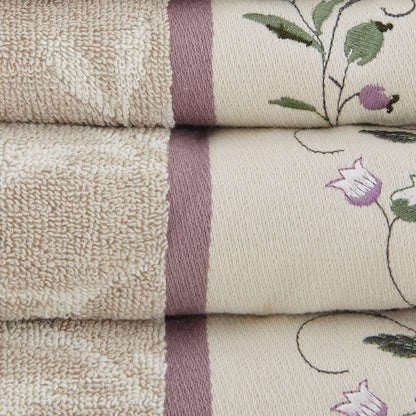 Madison Park Belle Embroidered Cotton Jacquard 6-piece Towel Set