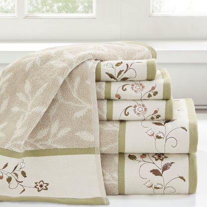 Madison Park Belle Embroidered Cotton Jacquard 6-piece Towel Set