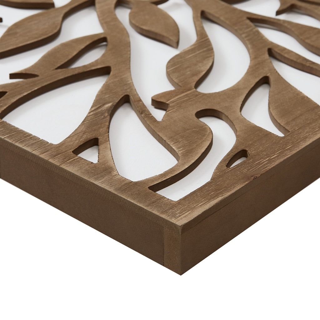 Madison Park Birch Palms Birch Botanical Two-tone Wood Panel Wall Decor Set