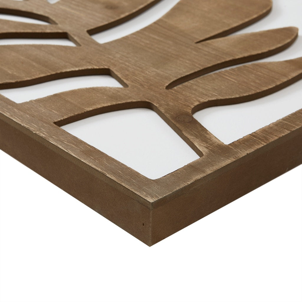 Madison Park Birch Palms Birch Botanical Two-tone Wood Panel Wall Decor Set