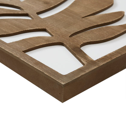 Madison Park Birch Palms Birch Botanical Two-tone Wood Panel Wall Decor Set