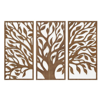 Madison Park Birch Palms Birch Botanical Two-tone Wood Panel Wall Decor Set