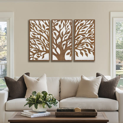 Madison Park Birch Palms Birch Botanical Two-tone Wood Panel Wall Decor Set